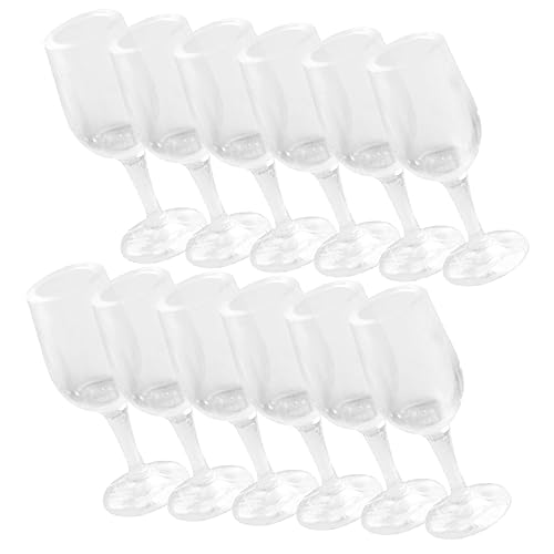 Milisten 20 Stück Mini Weinglas dekorativer Miniaturen Kelch Mini Puppenhaus Weingläser Mini Weingläser Miniatur Weingläser plastikenten plasure Miniaturgase puppenhaus Brille Transparent von Milisten