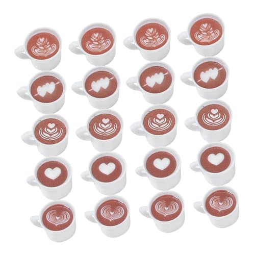 Milisten 20 Stück Mini-kaffeetasse Kaffee-Charme Mini-puppenhaus- Puppenhaus-Ornamente Winzige Tassen Miniaturbecher Für Puppenhaus Puppenhauszubehör Mini-Dinge Winzige Reize Harz Weiß von Milisten