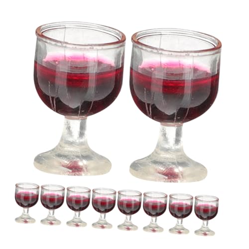 Milisten 20 Stück Miniatur- -rotweinglas Hochzeit Miniaturen Stichworte Dekoration Kelch Party Tassen Winzig Miniaturmodell Eines Rotweinbechers PVC Wiederverwendbar von Milisten
