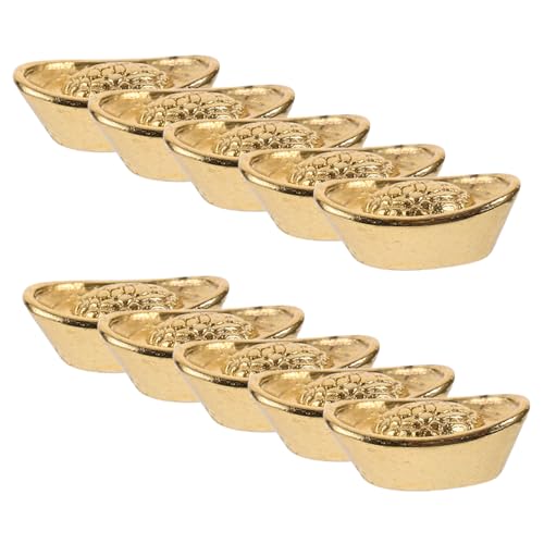 Milisten 20 Stück Puppe LED Miniatursachen Zubehör Mini-Sachen licht an Leve verkleidung kleine deko EIN goldene Bargotdekoration Miniaturbarrenornamente Goldener Barren Papier von Milisten