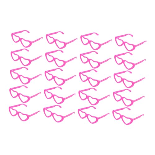Milisten 20 Stück Puppenbrille Mädchenpuppe Herz Puppen-mini- Zum Anziehen Zubehör Für Puppenkostüme Puppe Kostüm Mein Leben Puppenzubehör Puppengläser Dekore Plastik Rosa von Milisten