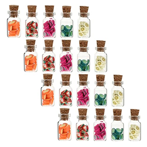 Milisten 20 Stück Simulierte Obstkonserven Dekoration Essen Obstglas Puppenhaus Glas Mini Küchenornamente Puppenhaus Obstglas Mini Hausdekor Miniaturen Mini Glas von Milisten