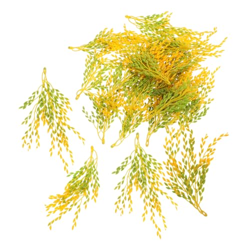 Milisten 20 Stück Simulierter Reis Mit Klein Ohren Fälschung Getrockneter Weizen Stiele Stengel Stroh Künstlich Ähre Gefälscht Schmücken Festival DIY-blumenmodelle Yellow Abs von Milisten
