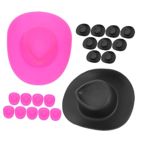 Milisten 20 Stück Spielzeugpuppenhut Party Cowgirl für Dolly Kuh doll Accessories Puppen Accessoires puppenhaus deko Puppenhüte selber Machen austauschbare Mini-Hüte Plastik Rosy von Milisten