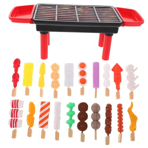 Milisten 20 Stück Teiliges BBQ Spielset für Realistischen Grillgerichten Rauch Licht und Soundeffekten Pädagogisches Grillspielzeug für Drinnen und Draußen Fördert Kreativität und Motorik von Milisten