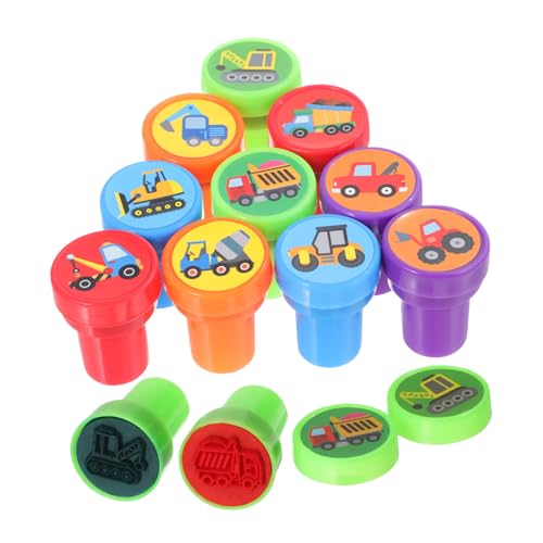 Milisten 20 Stück Teiliges Baustellen Stempel für Lustige Stempel mit Fahrzeugmotiven als Partygeschenk für Belohnungen Kreatives für Bastelprojekte und Scrapbooking von Milisten