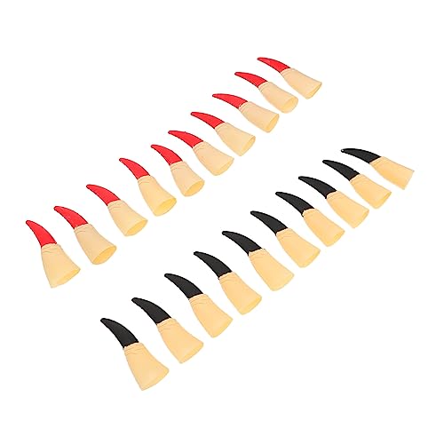 Milisten 20 Stück Teiliges Halloween Finger Nails Rote und Schwarze Fake Finger Nägel Realistische Hexen Klauen Requisiten für Kostüm und Cosplay Partys Gruselige Karneval Deko von Milisten