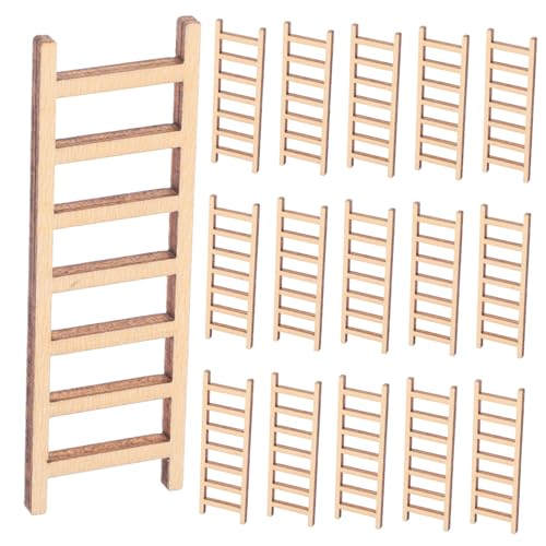 Milisten 20 Stück Teiliges Holzleiter Modelle für Miniatur Landschaftsdekoration DIY Pott Ornament für Garten Tisch Bücherregal und Mehr von Milisten