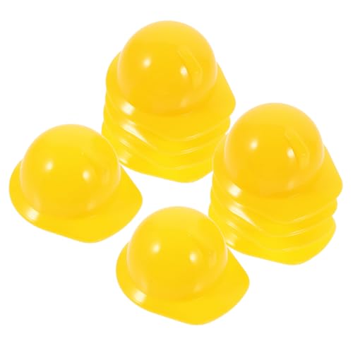 Milisten 20 Stück Teiliges Mini Bauhelme aus Robustem Kunststoff Dekorative Sicherheitshelme für Puppen und Haustiere Vielseitig als Party deko und DIY zubehör Gelb Langlebig und Stilvoll von Milisten