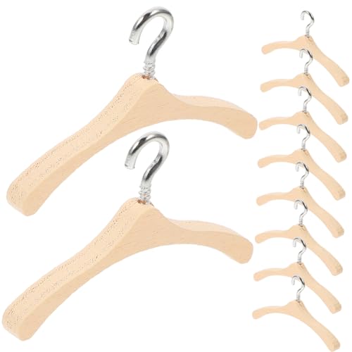 Milisten 20 Stück Teiliges Mini Holzkleiderbügel für Puppen für Puppenschränke und Garderoben Perfektes Zubehör für Puppenhaus Dekoration Aufbewahren von Puppenkleidung von Milisten