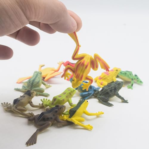 Milisten 20 Stück Teiliges Miniatur Froschfiguren aus Sicherem Realistische Tierfiguren für Miniteich Garten Bonsai und Puppenhaus Dekoration Farbenfrohe Spielfiguren für Kreative von Milisten