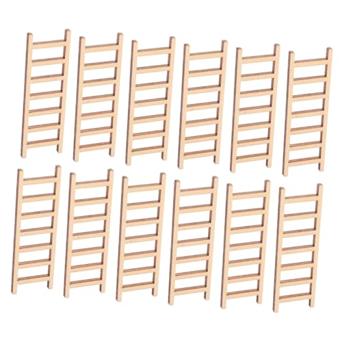 Milisten 20 Stück Teiliges Miniatur Holzleiter Dekoration Simulierte Treppe für DIY Mikrolandschaft Gartenornamente und Spielzeughaus Dekoration von Milisten