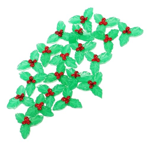 Milisten 20 Stück Teiliges Miniatur Weihnachtsbeeren mit Blättern Detailreiche Künstliche Stechpalmenbeeren DIY Weihnachtsdekoration für Bastelprojekte Miniaturfiguren Festliche Saison von Milisten