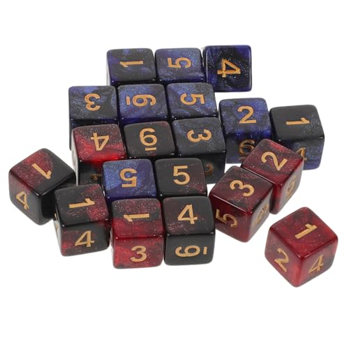 Milisten 20 Stück Teiliges Würfelset Acryl mit Zweifarbiger Galaxy-Optik Nummerierte Sechsseitige Würfel Vielseitiges Tabletop Zubehör für Brettspiele Rollenspiele Party und Bildung von Milisten