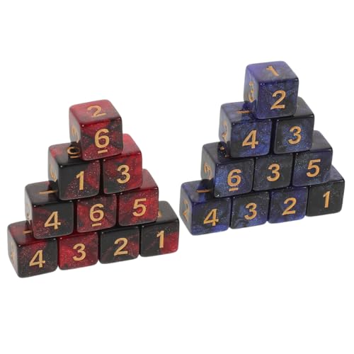 Milisten 20 Stück Teiliges Würfelset Sparkly Galaxy Design Nummerierte Acrylwürfel für Brettspiele Pädagogische Zählwürfel Langlebige Sechseitige Spielwürfel Vielseitiges Zubehör für von Milisten