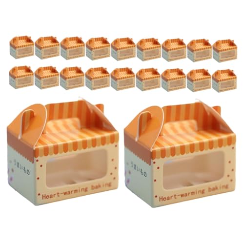 Milisten 20 Stücke Boxen Puppenhaus Candy Boxen Miniatur Verpackung Boxen Puppe Papier Tiny Gebäck Boxen von Milisten