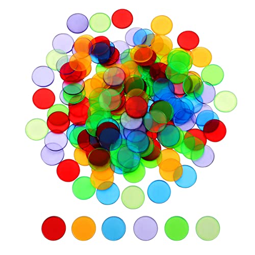 Milisten 200Stücke Bunte Bingo Zähler aus Kunststoff für Kinder Reusable Marker für Brettspiele und Lernspielzeug 25mm Spielchips für Bingo und Zählspiele von Milisten