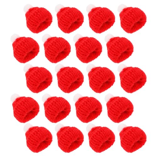 Milisten 20Stücke Mini Hüte Für Weihnachten Strickmützen Zum Basteln Rote Weihnachtsmützen Für Kreative Dekoration Zubehör Für Kopfbedeckungen Für DIY Projekte Und Festliche von Milisten