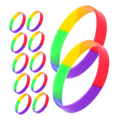 Milisten 20Stücke Regenbogen Silikonarmbänder für Pride Events Langlebige und Wiederverwendbare Partyaccessoires Inklusives Design für Erwachsene für Feiern von Milisten