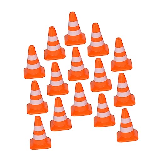 Milisten 21 Stück Roadblock Sandtischmodell Verkehr lehrreich Spielzeugkegel Pylone puppenwagen kinderspielzeug Auto Straßensperre Zeichen Straßenkegelspielzeug für Abs Orange von Milisten