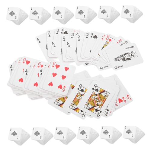 Milisten 24 Sätze Mini-Spielkarten Teil Spielkarte Brettspiel-Spielkarte winzige Karten Reisedeckkarten Kartendecks Brettspiel-Deckkarte Miniatur-Pokerkarten Minikarten beschichtetes Papier von Milisten