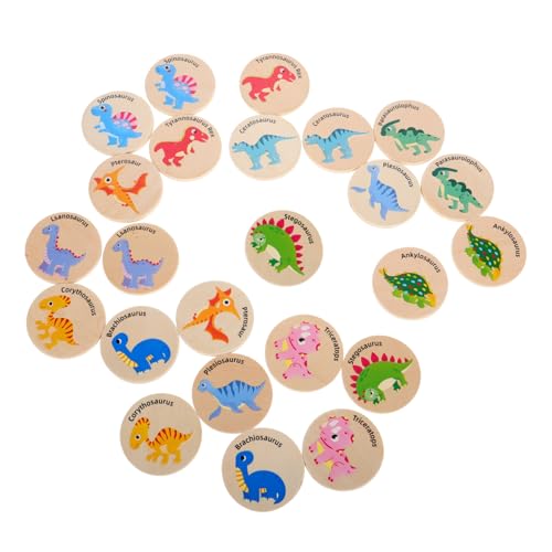 Milisten 24 Stück Dinosaurierkognitive Toys Holz-Matching-Spiel Kleinkind-Matching-Spiel Dinosaurier-Brettspiel Dinosaurier- Gedächtnisspiel für Kleinkinder Memory-Spiel aus Holz von Milisten