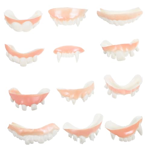 Milisten 24 Stück Halloween Fangs Gruselige Zahn Dekoration für Kostümparty Realistische Vampirzähne für Halloween Streiche und Cosplay Requisiten Milisten 24 Stück Halloween Fangs Gruselige Zahn Dekoration für Kostümparty Realistische Vampirzähne für Halloween Streiche und Cosplay Requisiten von Milisten