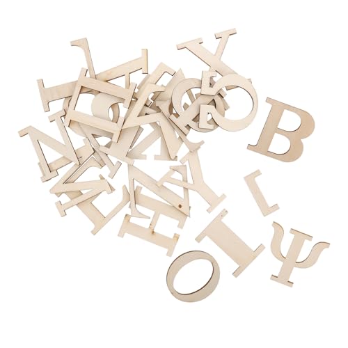 Milisten 24 Stück Holzbuchstaben Lernspielzeug Unbehandelte Holzbuchstaben für Wanddekoration und Scrapbooking Große Buchstaben für Kreative Spiele und Bildung von Milisten