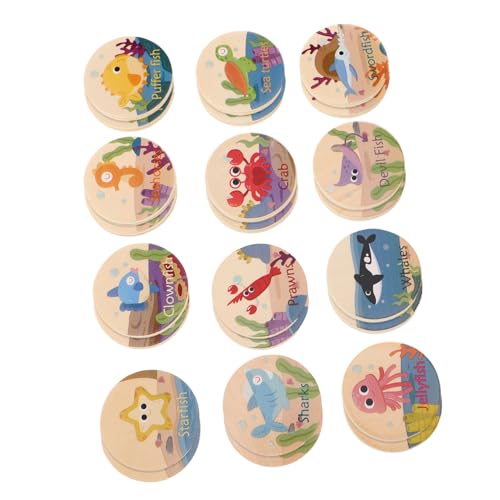 Milisten 24 Stück Marine Animal Memory Chess Erinnerungsspielzeug Wal Lernkarten Hai- passende Karten Tiere Beluga-Wal- Holz Khaki Milisten 24 Stück Marine Animal Memory Chess Erinnerungsspielzeug Wal Lernkarten Hai- passende Karten Tiere Beluga-Wal- Holz Khaki von Milisten