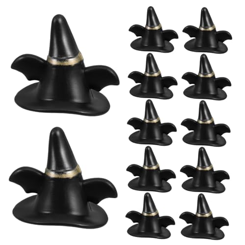 Milisten 24 Stück Mini-elfenhut Deko Mini-Hut Mini-schneemannmützen Mini-garnbäume Miniatur Süßer Puppenhut Miniatur-schneemannmützen Schneemannmützen Basteln Miniaturhüte Black Plastik von Milisten