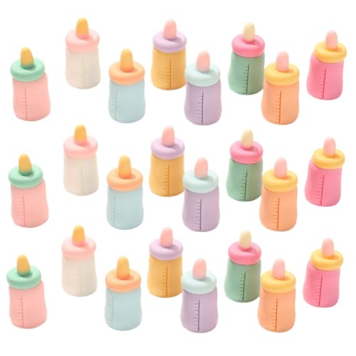 Milisten 24 Stück Mini simulierte Babyflasche Mini-Essen Puppenflaschen für kinderspielzeug Rollenspiel-Minihausspielzeug kognitive Futterflaschen Harz von Milisten