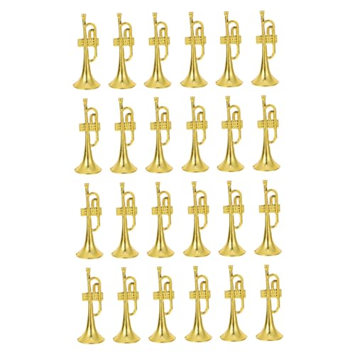 Milisten 24 Stück Miniatur Trompeten Dekorationen für DIY Miniaturhäuser Realistische Goldene Mini Instrumente für Kreative Bastelprojekte Milisten 24 Stück Miniatur Trompeten Dekorationen für DIY Miniaturhäuser Realistische Goldene Mini Instrumente für Kreative Bastelprojekte von Milisten