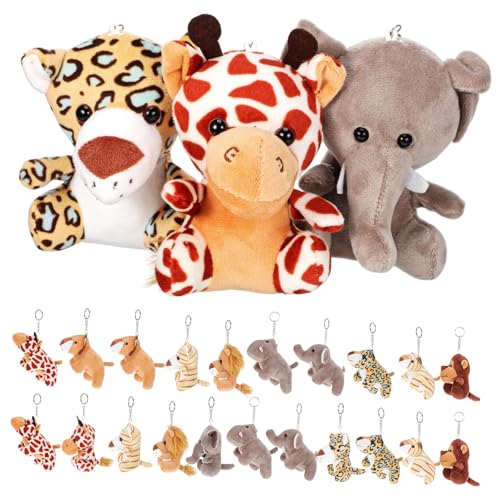 Milisten 24 Stück Schlüsselbundpuppe Kleine Schlüsselbundstopftiere 24 Strumpfsachen Mini-Kuscheltier-Schlüsselanhänger Mini Stoffed Animal Party Gefälligkeiten PP Baumwolle von Milisten