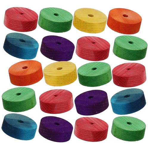 Milisten 24 Stück Teiliges Bunte Holzräder für DIY Bastelspielzeug Holzräder für Modellbau Handbemalt Kinderfreundlich Geruchsneutral Holzspielzeug für Kreative Projekte von Milisten