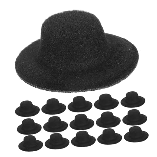 Milisten 24 Stück Teiliges Mini Miniatur Filz-mini-hüte Leichte Winzige Formelle Kopfbedeckung aus Eva-polyester für Puppen-diy Vintage Weihnachtsbaum-ornamente und Partydeko Schwarz von Milisten