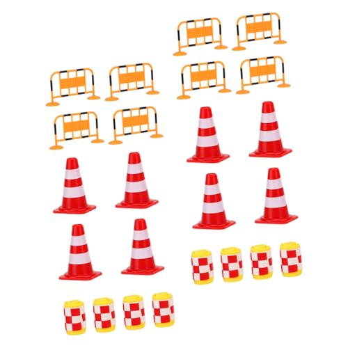 Milisten 24 Stück Teiliges mit Roten Orangen und Gelben Leitkegeln Realistische Straßensimulation für Frühe Verkehrsregel erkennung und Spielerisches Sicherheitsbewusstsein von Milisten
