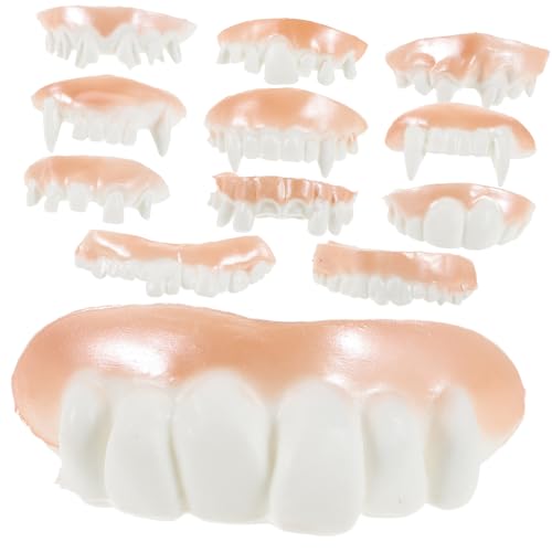 Milisten 24Stücke Halloween Kostümzähne Falschzähne Lustige Fake Zähne für Grusel und Horrorpartys Designs Spukhaus Halloween Deko und Schaurige Anlässe von Milisten