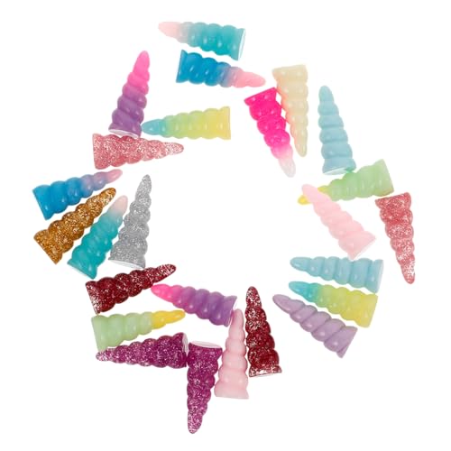 Milisten 25 Stück Spielzeugzubehör Einhorn Horn Kostüm-DIY-Requisite kompaktes Horndekor Haar Horn Materialien für Haarnadeln kompaktes Hornmaterial kompaktes Haarhorn DIY liefert Harz von Milisten