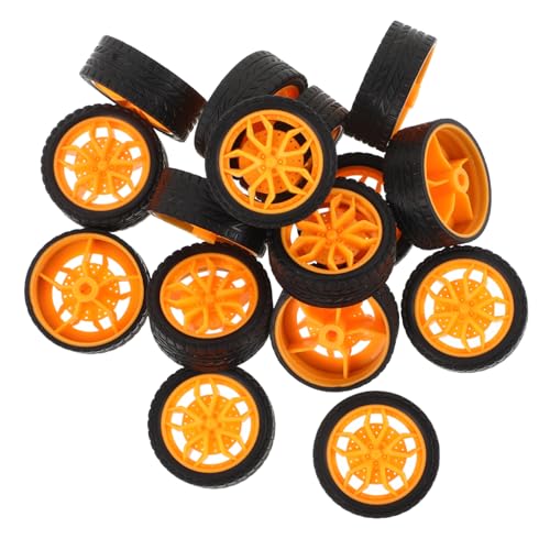 Milisten 28 Teiliges Spielzeugauto LKW Zum Bauen Kleiner Kleinkinderreifen Modellautoräder Für Miniteile Wissenschaftsprojekträder Automodellräder Autoräder Orange Kunststoff von Milisten