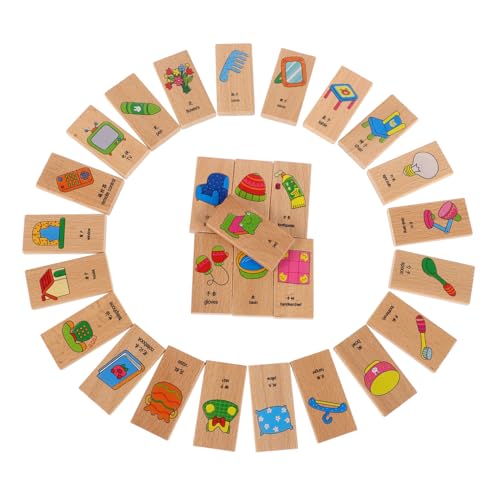 Milisten 28Stücke Teiliges Holz Domino Set Für Lernspielzeug Für Kleinkinder Zur Kognitiver Fähigkeiten Und Interaktiven Die Frühkindliche Entwicklung von Milisten