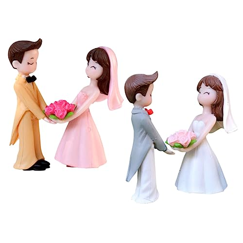 Milisten 2Paare Hochzeitspaar Figuren Cartoon Statuen Für Hochzeitstorte Exquisite Kuchendekoration Hochwertigem Und Langlebig Verlobungsgeschenke von Milisten