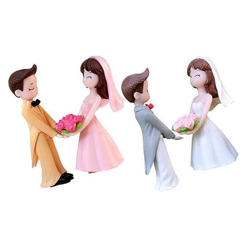 Milisten 2Paare Hochzeitspaar Figuren Teiliges Und Dekoration Charmante Tortenfiguren Für Hochzeit Verlobung Und Besondere Anlässe Und Vielseitig von Milisten