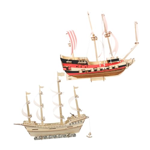 Milisten 2Sätze Holz Puzzle Segelboot Modellbausatz DIY Spielzeugset Für Erwachsene Als Schreibtischdekoration Und Kreatives Bastelspielzeug Für Zuhause Oder Büro von Milisten