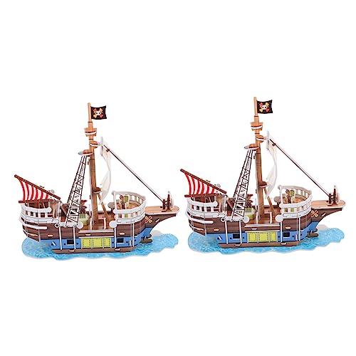 Milisten 2Sätze Papier Piratenschiff Puzzle Modell Montage Kit für Kreative Bastelprojekte Pädagogisches Hand Auge Koordination Geeignet von Milisten