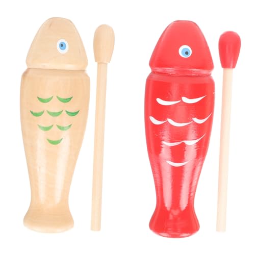 Milisten 2Sätze Wooden Fish Percussion Instruments for Educational Musical Toys Fun Rhythm Instruments for Children Develops Creativity and Musical Skills von Milisten