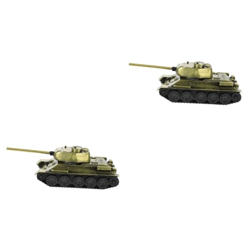 Milisten 2st Panzermodell Panzerskulptur Desktop-Spielzeug Karinifizierendes Spielzeug Miniaturautos Dekorationen Für Zu Hause Motorrad Geschenke Metallbesatz Ornament Auto Model von Milisten