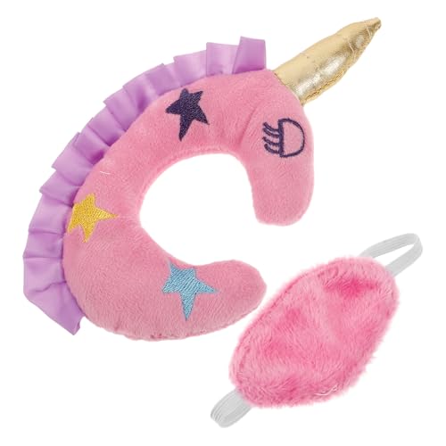 Milisten 2Stücke Einhorn Nackenkissen Augenmaske für Puppen für Rollenspiele und Puppenreisen für Mädchen von Milisten