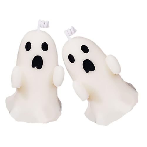 Milisten 2Stücke Geisterkerzen Für Halloween Dekorative Votivkerzen Aus Sojawachs Im Spooky Design Für Stimmungsvolle Teelichter Und Kreative Raumgestaltung von Milisten
