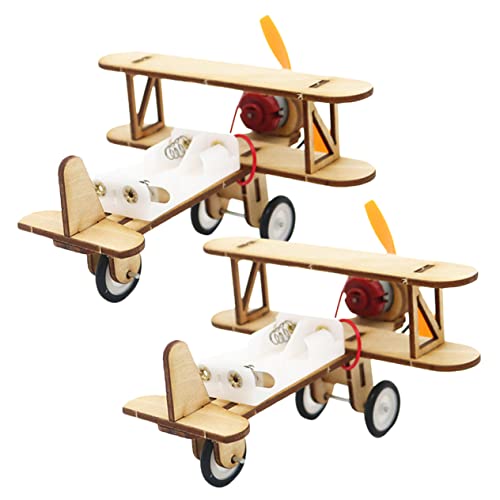 Milisten 2Stücke Holzflugzeug für DIY Montage Modell Pädagogisches Kreativität und Fantasie für Kleine Bastler von Milisten