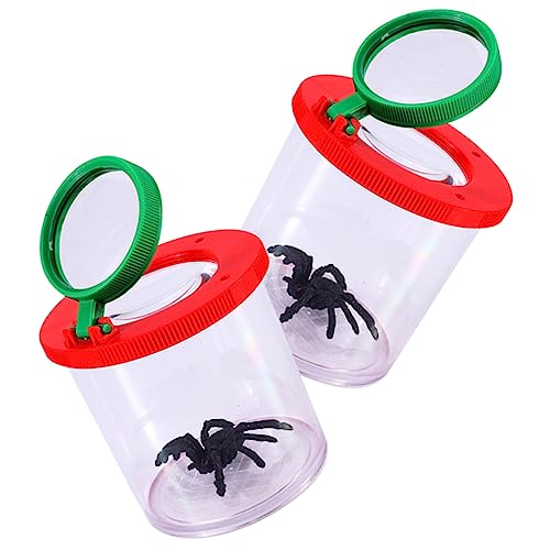 Milisten 2Stücke Insektenbeobachtungs Box mit Lupe Entdeckerspielzeug für Erforschung von Insekten Pflanzen und Mineralien für Outdoor und Lernspiele von Milisten